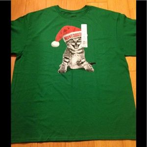 NWT Meowy Christmas kitty Holiday Time shirt Sz XL